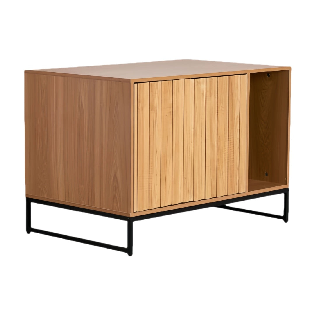 Wooden Storage Cabinet with Metal Base
